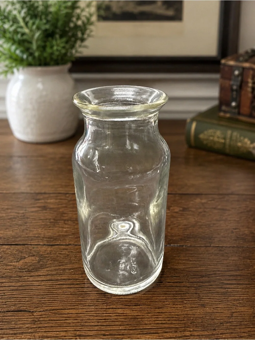 Vintage Clear Glass Milk Bottle Small Dairy Cream Bottle Bud Vase